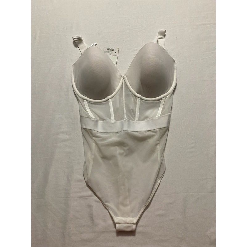 DKNY Sheers Strapless Bodysuit White 34DD