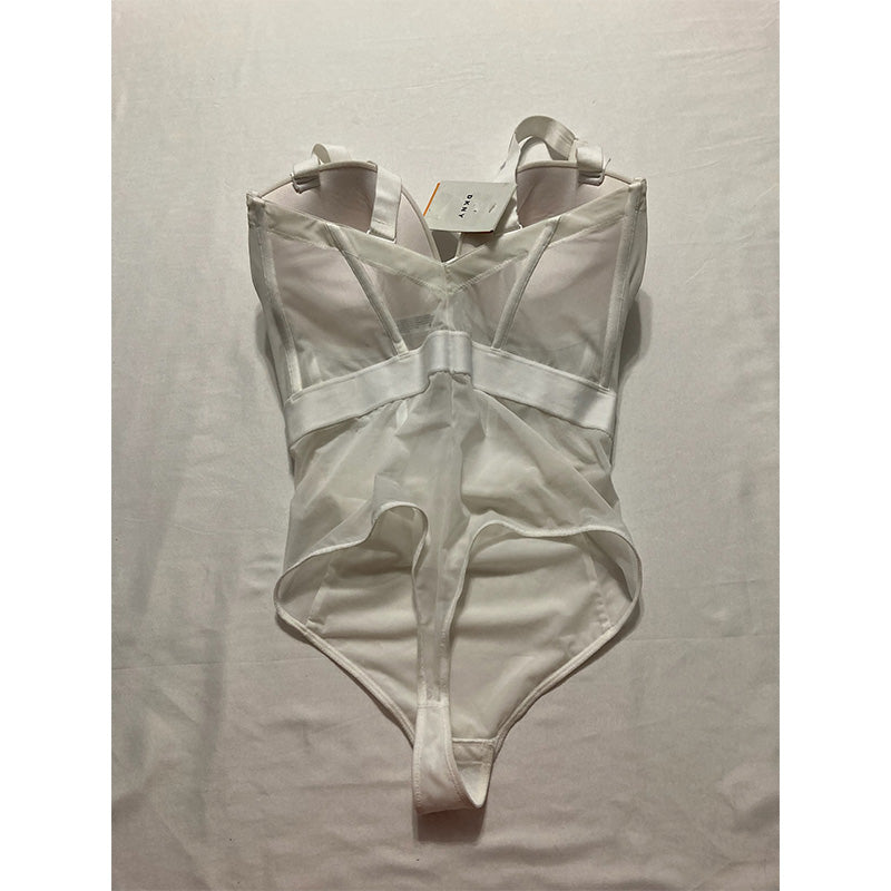 DKNY Sheers Strapless Bodysuit White 34DD