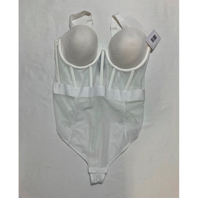 DKNY Sheers Strapless Bodysuit White 36C