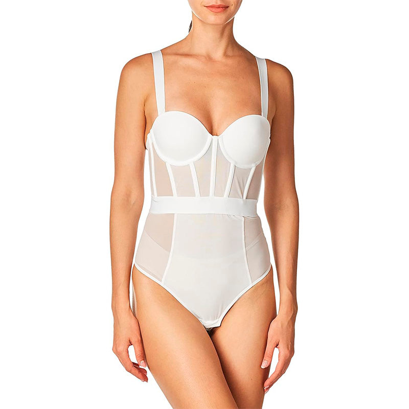 DKNY Sheers Strapless Bodysuit White 36C