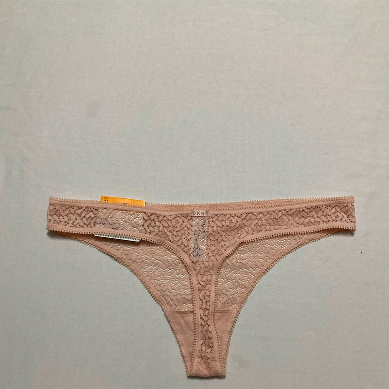 DKNY Women's Modern Lace Thong Rose Water S