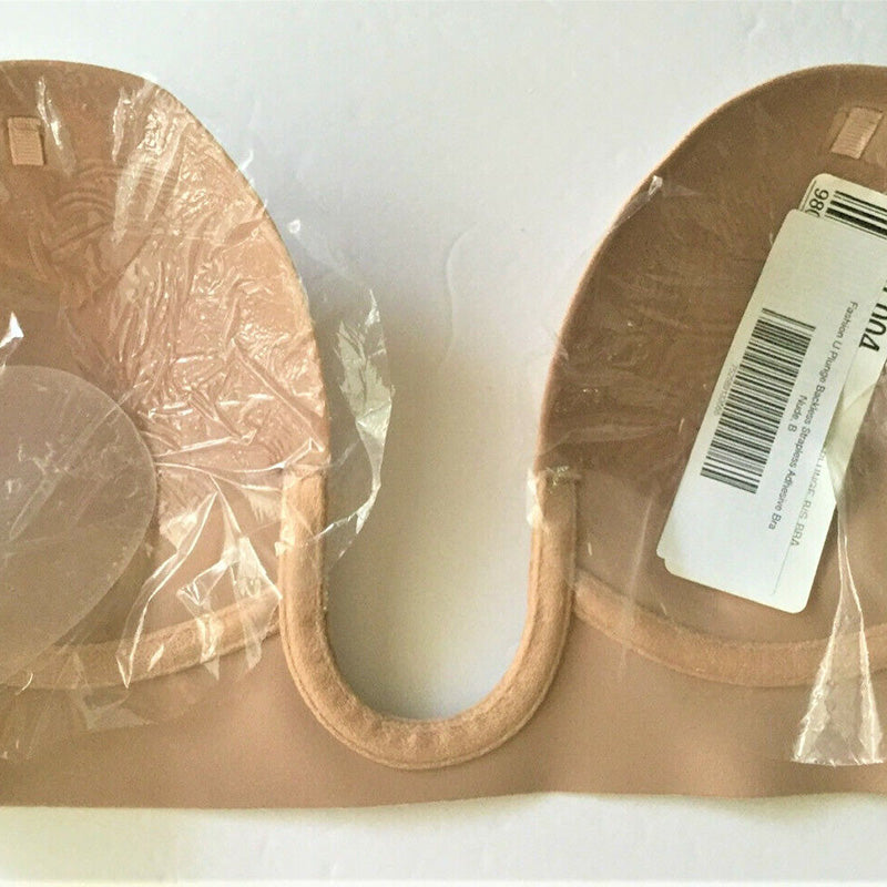 Fashion UPlunge Backless Strapless Adhesive Bra Nude B