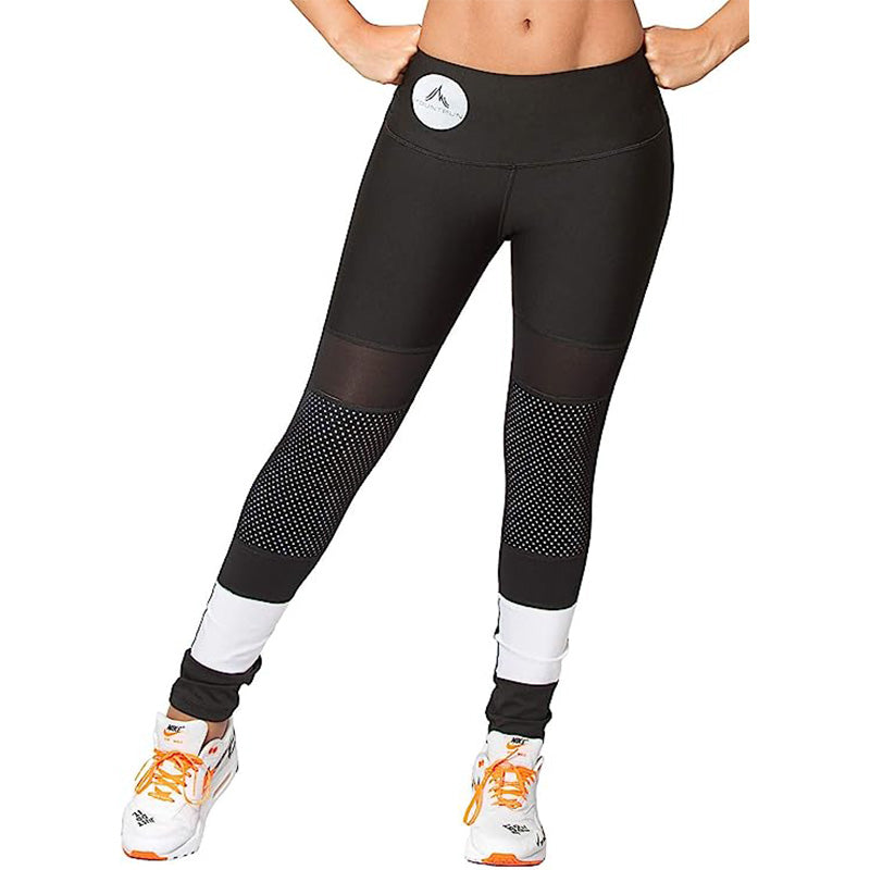 Mountrun Active Colombian Waisted High Compression Workout Shaping Leggings (B&W)