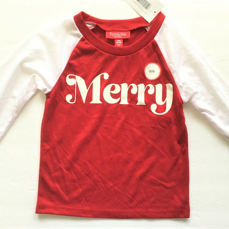 Family PJs Kids Christmas Holiday Sleep Tops 2-Pack Merry/Pawlidays, XS 4/5