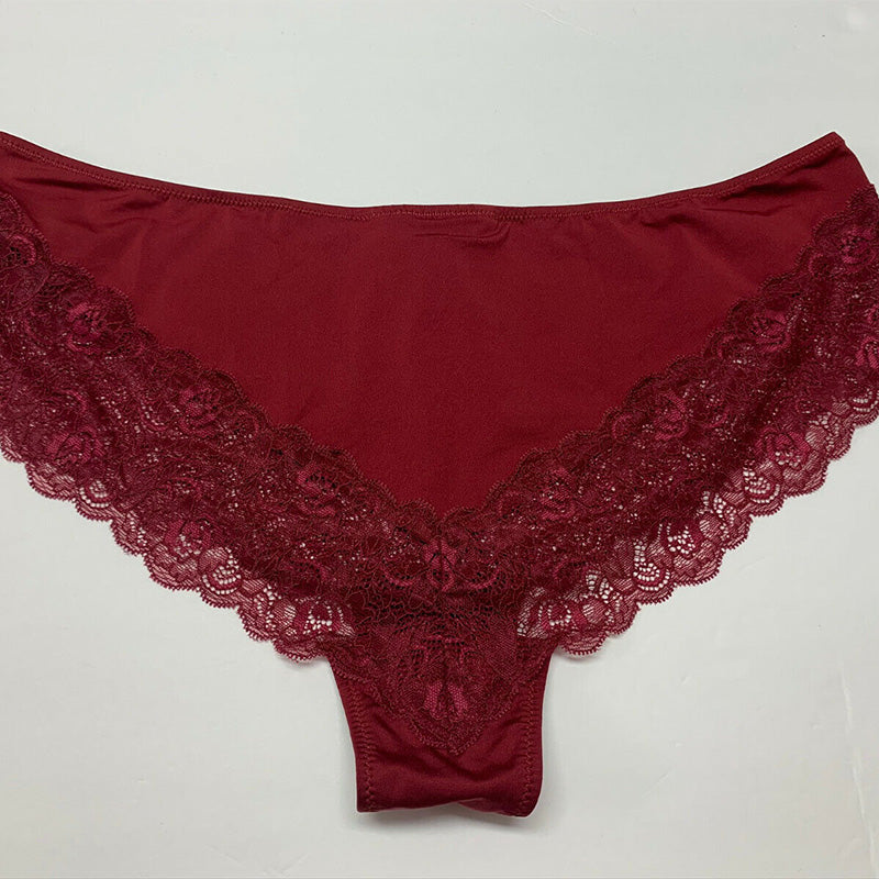 NWD Inc Women's Lace-Trim Hipster Underwear, Cherry, XL