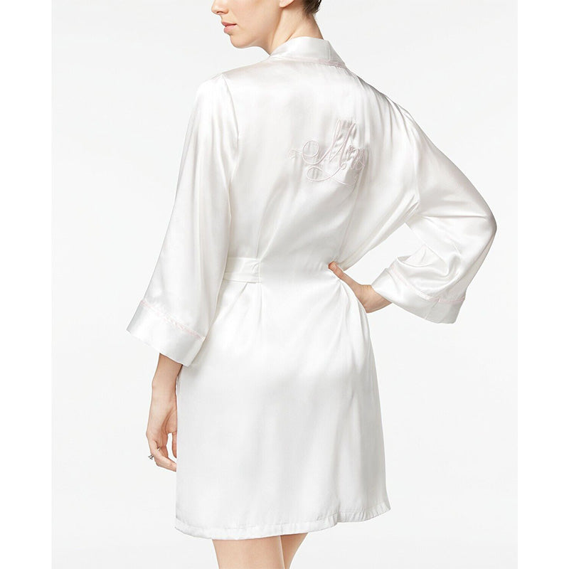 NWD Linea Donatella Mrs. Embroidered Wrap Robe, Ivory, XL