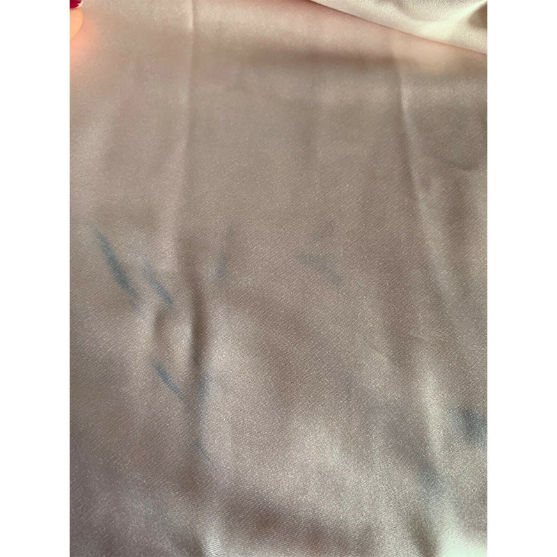 NWD iCollection Contrast-Trim Silky Robe with Eyelash Flower Lace Blush S