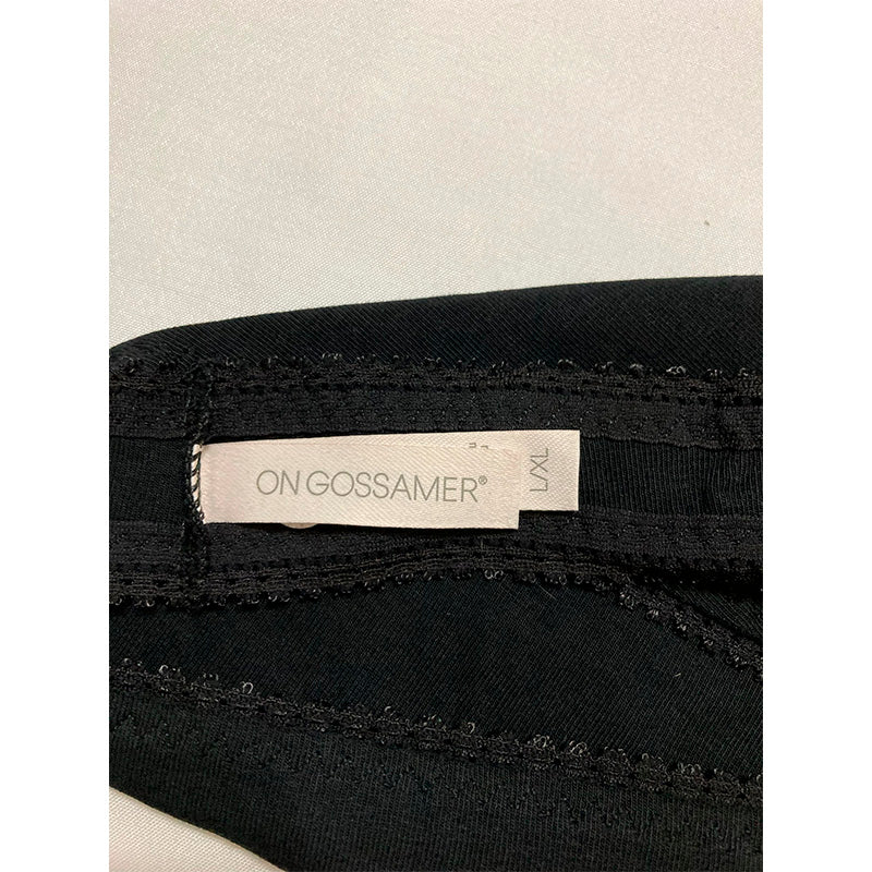 OnGossamer Women's Cabana Cotton Hip-G Thong Panty Black S/M