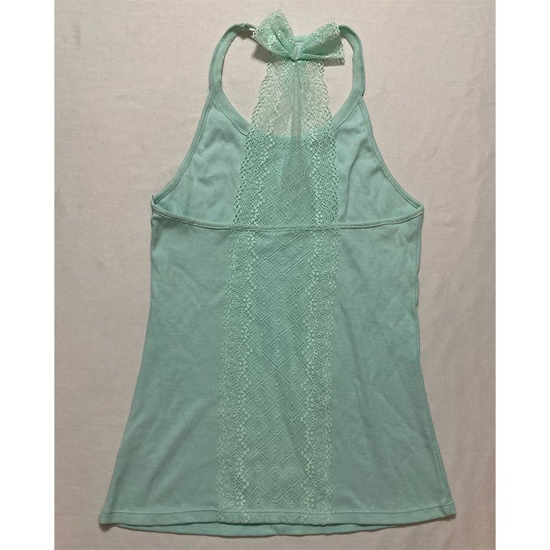 Betsey Johnson Bridal Lace T Back Only Pajama Tank Top Blue S