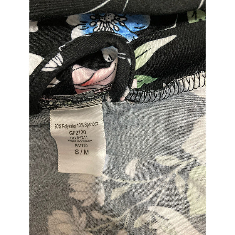 Linea Donatella Floral-Print Satin Wrap Robe Multicolor S/M