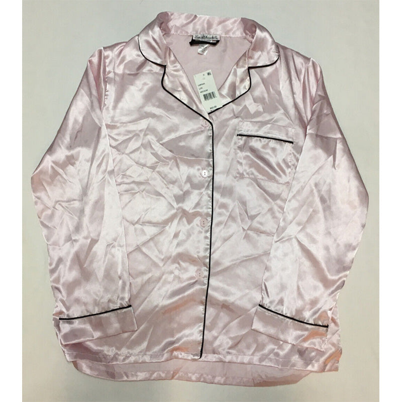 Linea Donatella Satin Charmeuse Pajama Set Pink M