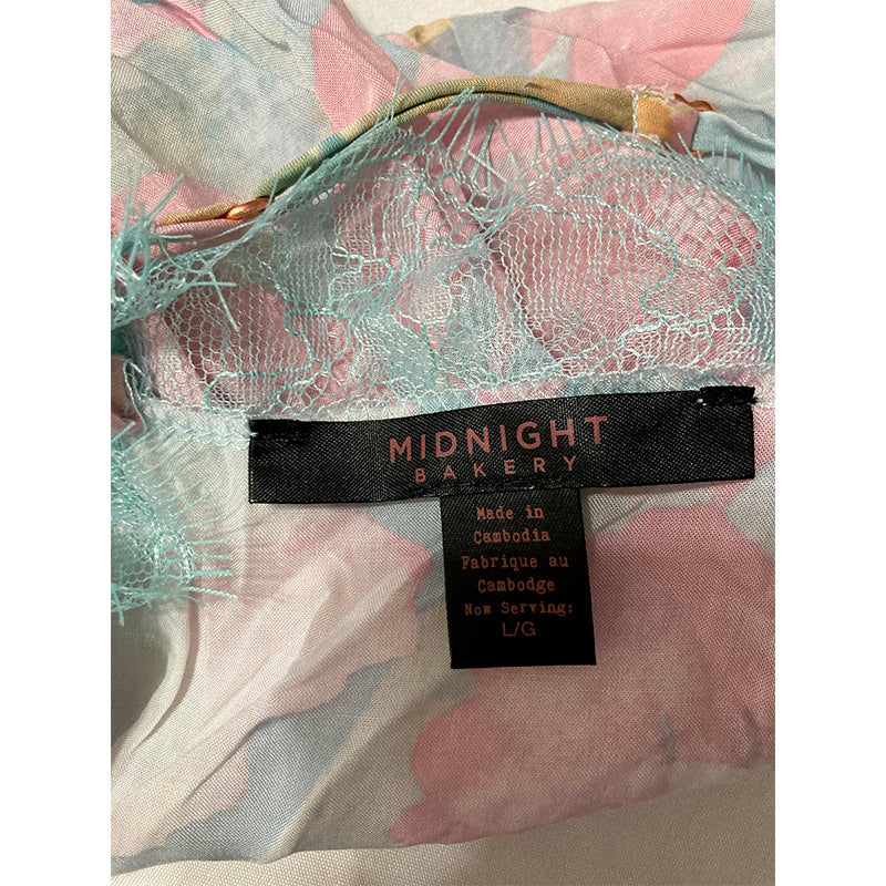 Midnight Bakery Romantic Floral Print Chemise L