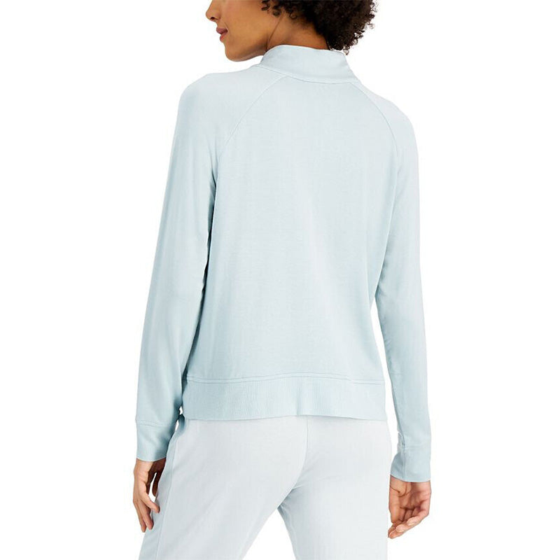 Alfani Quarter-Zip Only Top Blue 2XL
