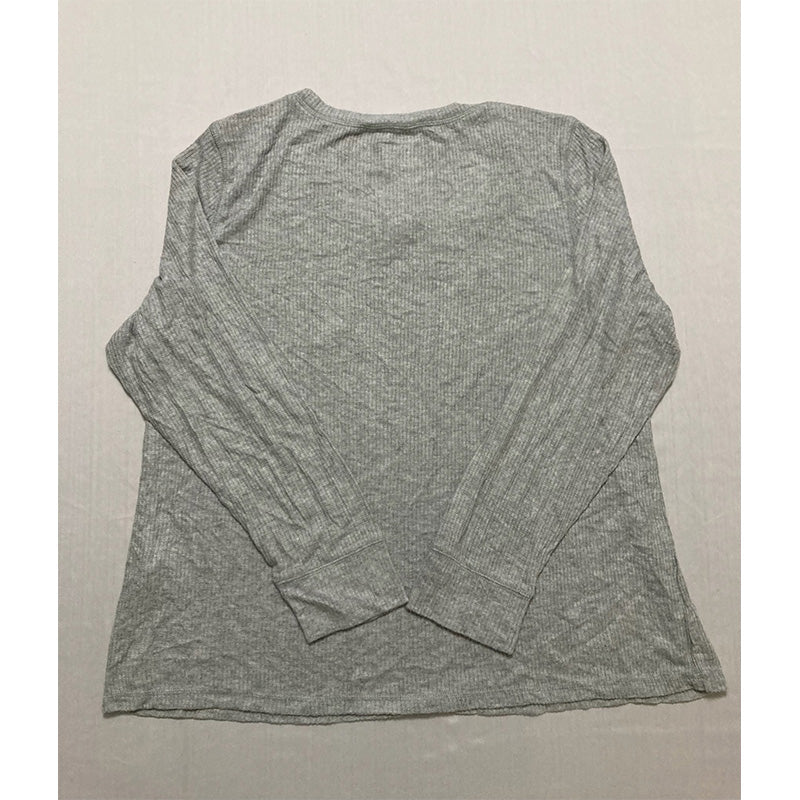 Charter Club Ribbed Henley Only Pajama Top Grey 2XL