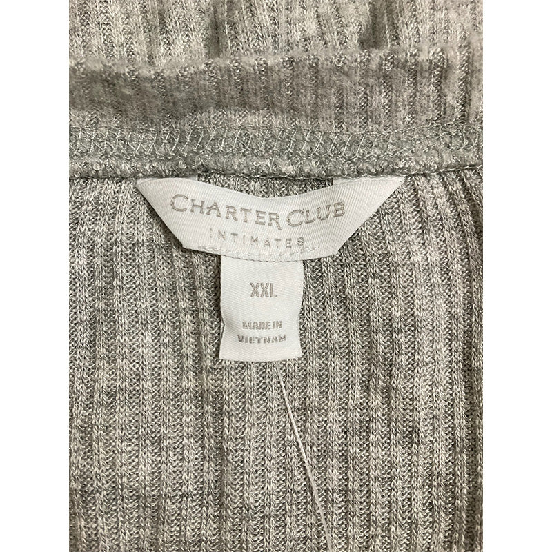 Charter Club Ribbed Henley Only Pajama Top Grey 2XL