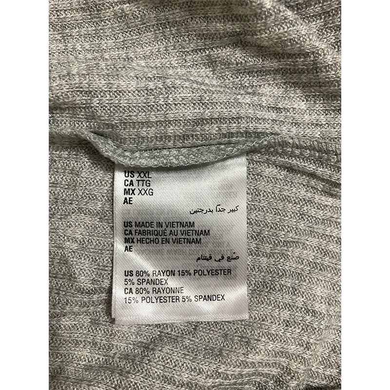 Charter Club Ribbed Henley Only Pajama Top Grey 2XL