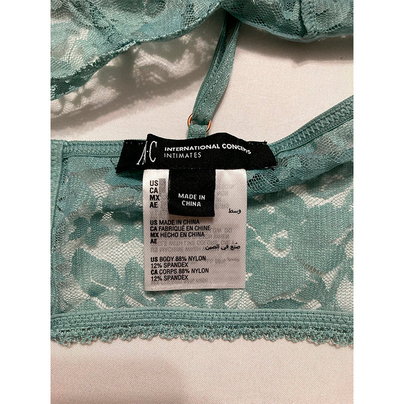 INC Intimates Floral Bralette Bra Blue Amazonite M