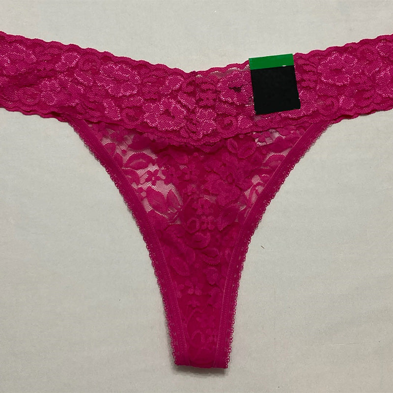 INC Lace-Trim Thong Underwear Divine Berry L