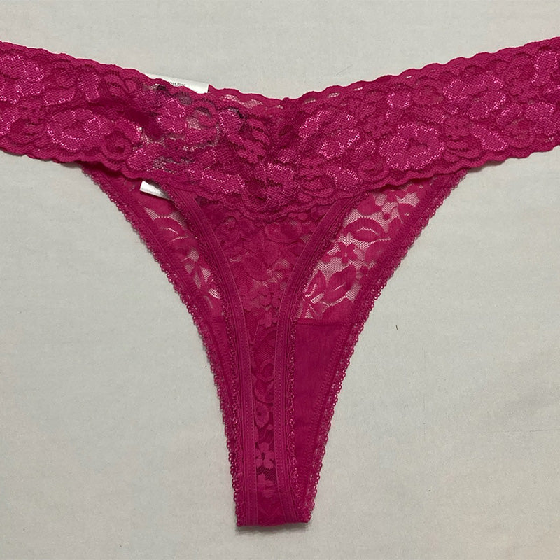 INC Lace-Trim Thong Underwear Divine Berry L