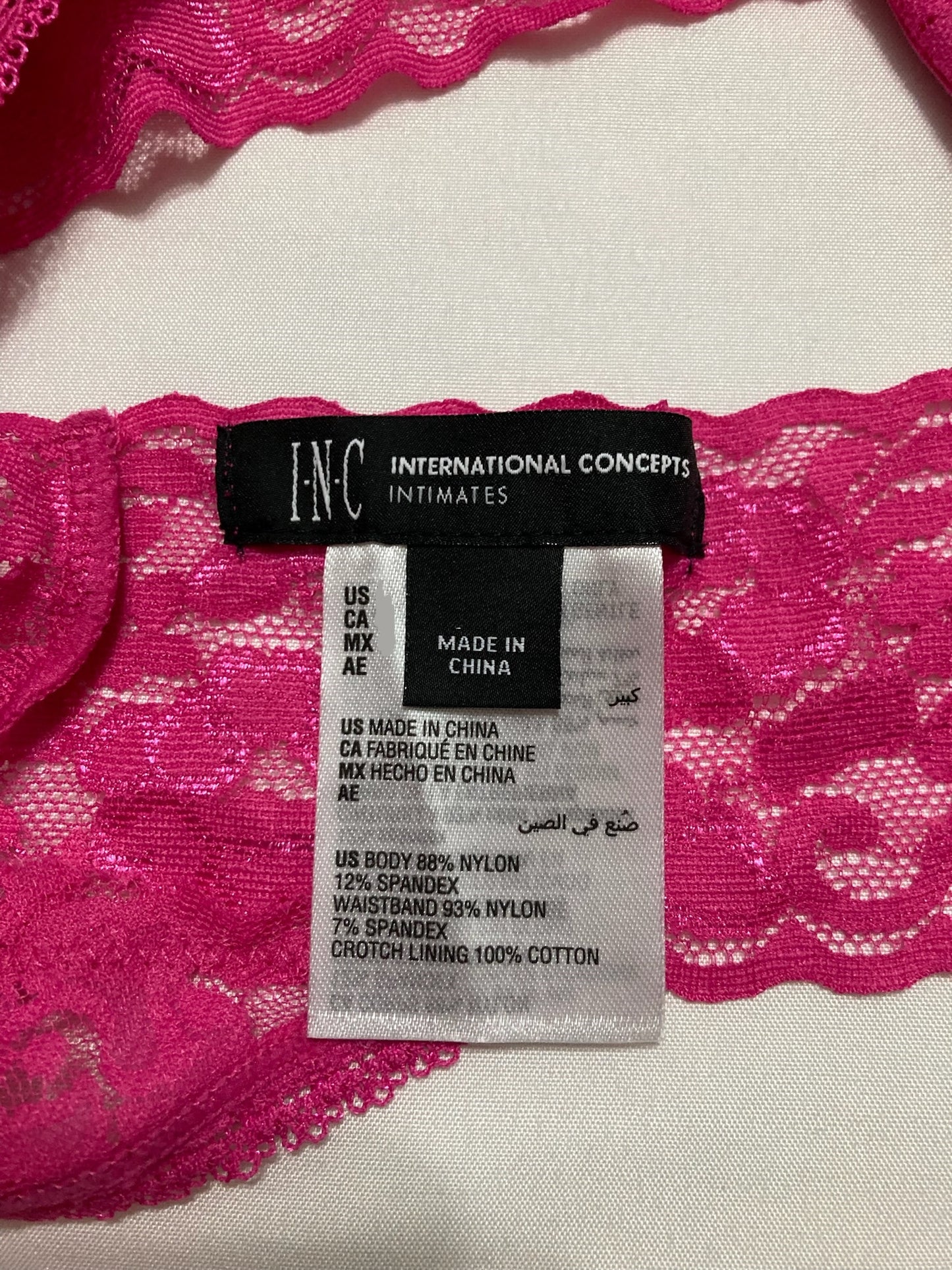 INC Lace-Trim Thong Underwear Divine Berry M