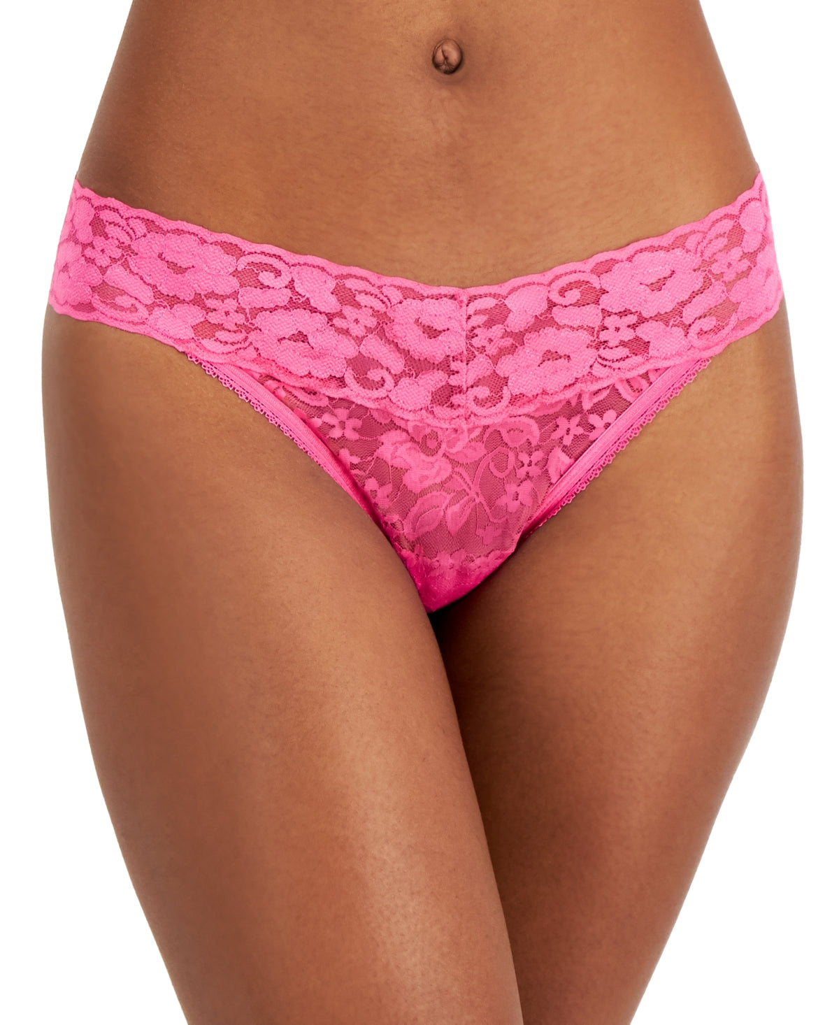 INC Lace-Trim Thong Underwear Divine Berry M