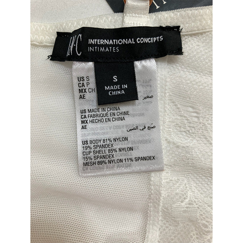 INC Lace Bustier Lingerie White S