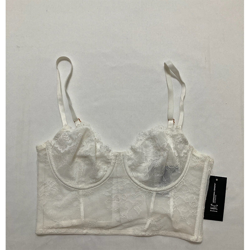 INC Lace Bustier Lingerie White M