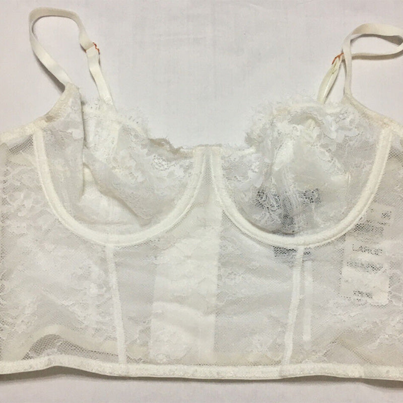 INC Lace Bustier Lingerie White L