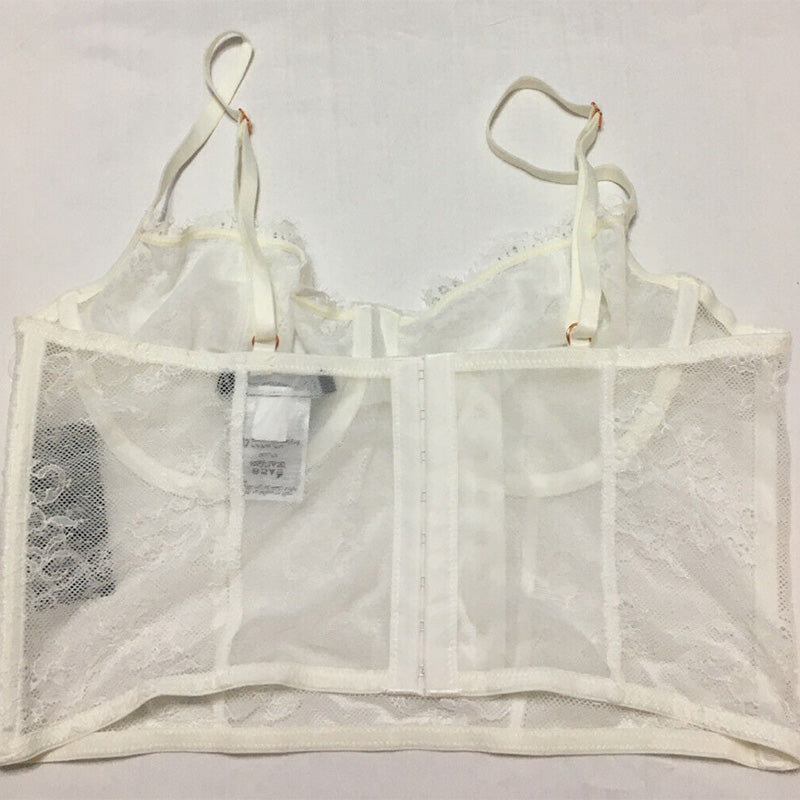 INC Lace Bustier Lingerie White L