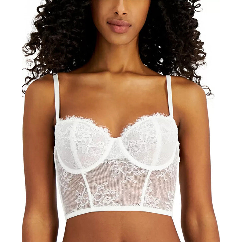 INC Lace Bustier Lingerie White L