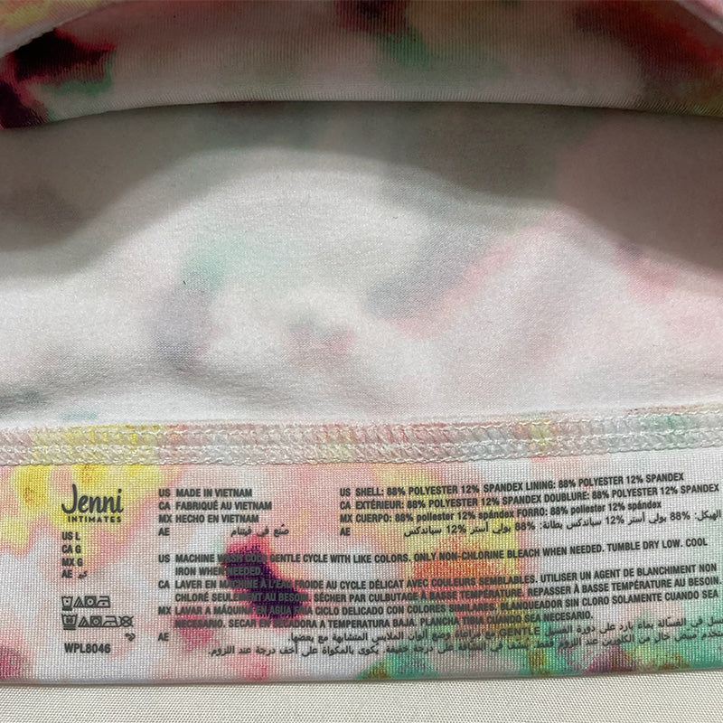 Jenni Square-Neck Bralette Bright Tiedye L