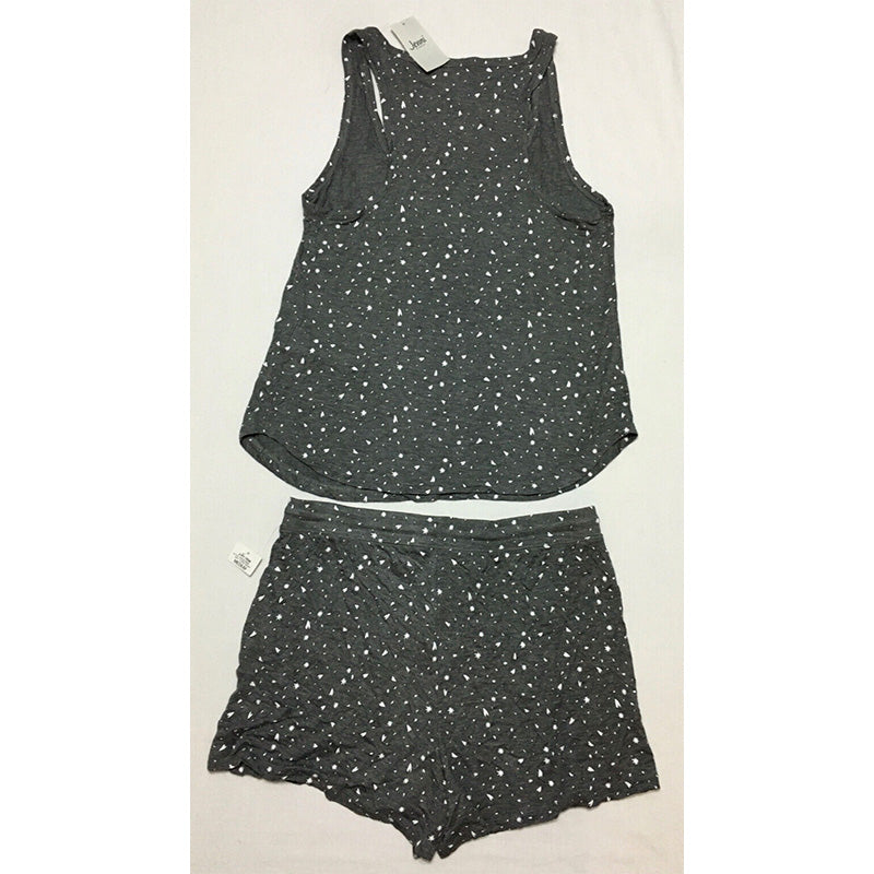 Jenni Printed Tank Top & Printed Pajama Shorts Gray M