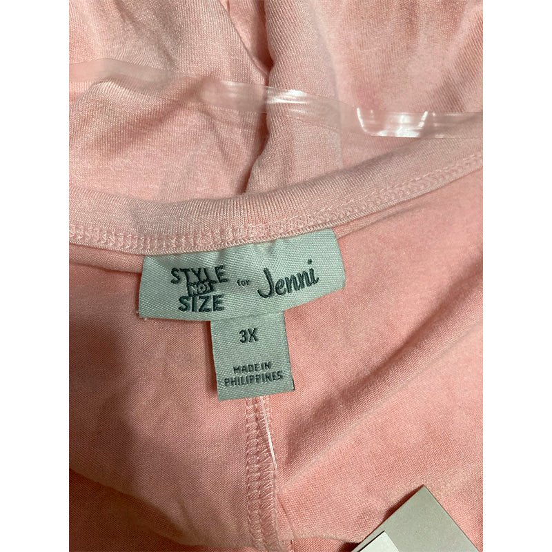 Jenni Not Size Short Sleeve Neckline Cutout Only T-Shirt Pink Cloud 3X