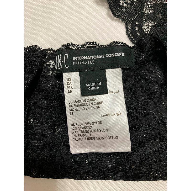 INC High Waist Lace Thong Black 2XL