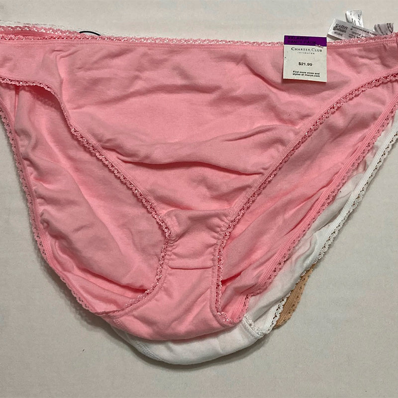 Charter Club 3-Pk. Lace-Trim Bikini Underwear Multicolor 2XL