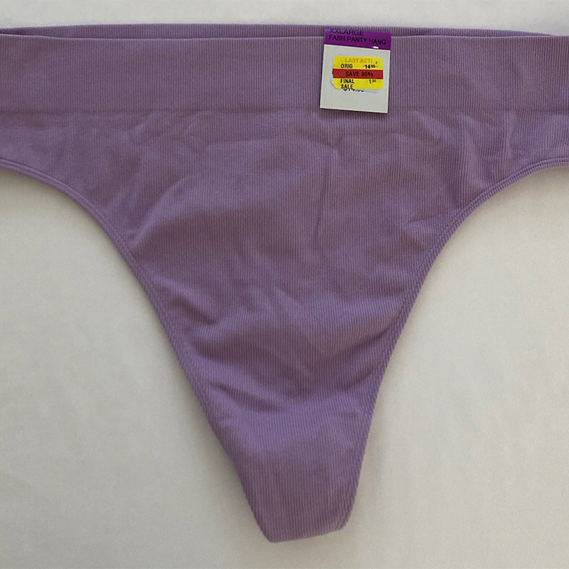 Jenni Seamless Ribbed Hi-Cut Thong Lilac 2XL