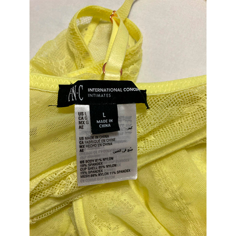 INC Lace Bustier Lingerie Sun Drop L