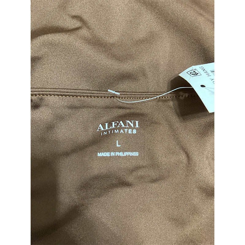 Alfani High Neck Thong Bodysuit Brown L