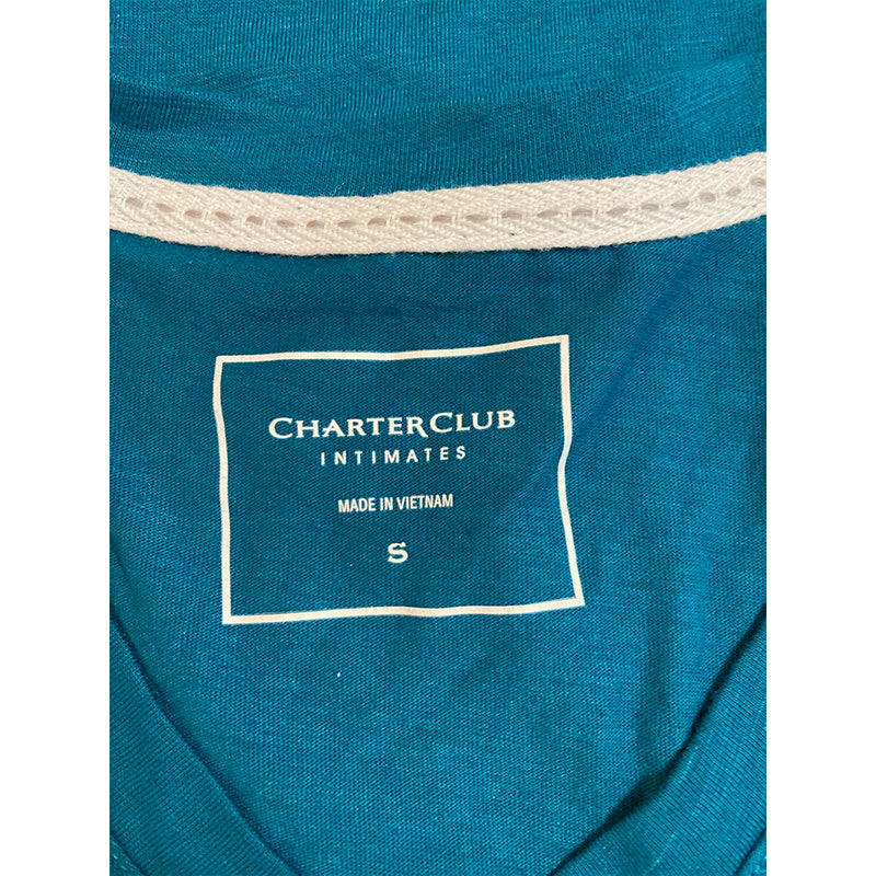 Charter Club Everyday Cotton V-Neck Only Pajama T-Shirt Blue S