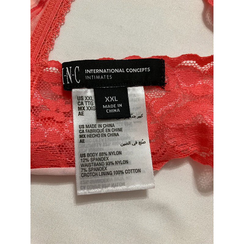 INC Lace-Trim Thong Underwear Marble 2XL