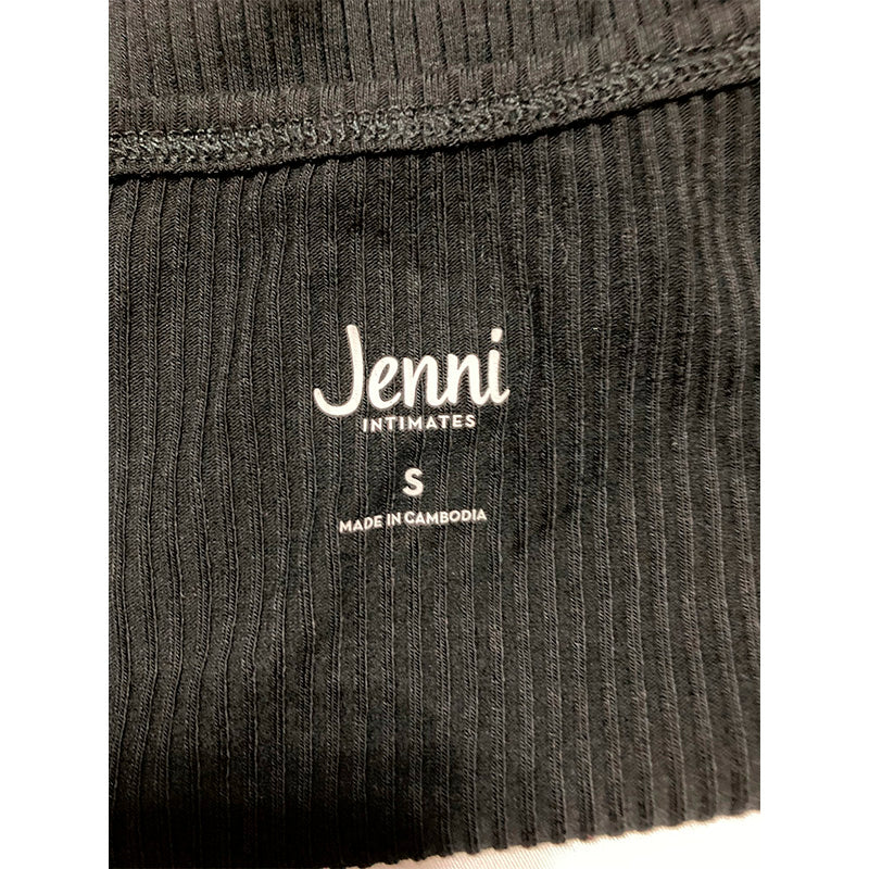 Jenni Ribbed Only Pajama Short-Sleeve Shirt Black S