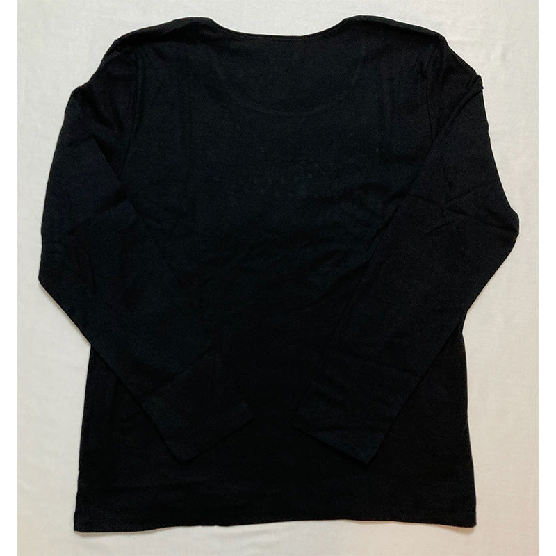 Karen Scott Long-Sleeve Holiday Top Deep Black XL