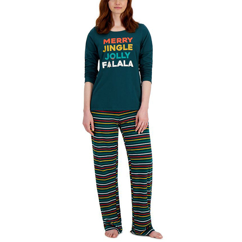 Family Pajamas Matching Merry Jingle Mix Pajama Set Green S