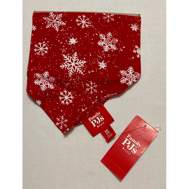 Family PJ Matching Pet Merry Snowflake Bandana Candy Red S/M