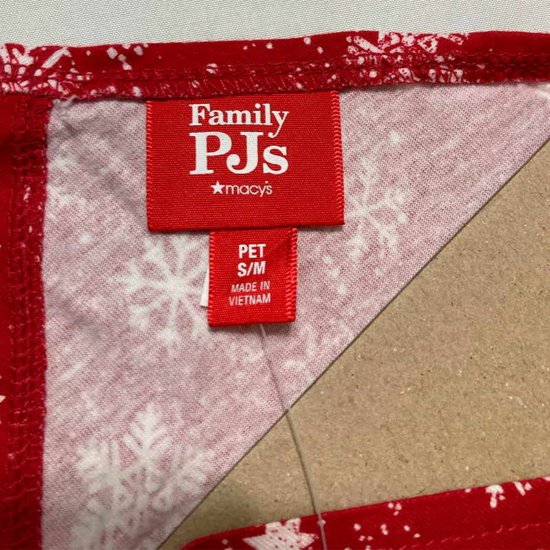 Family PJ Matching Pet Merry Snowflake Bandana Candy Red S/M