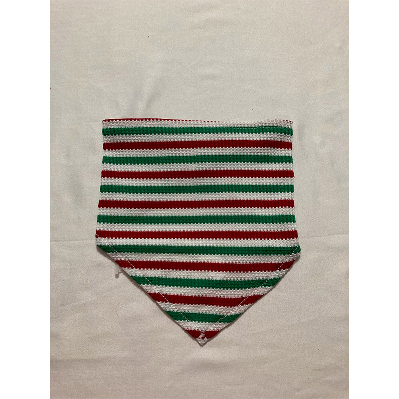 Matching Pet Thermal Waffle Holiday Stripe Bandana Multicolor S/M