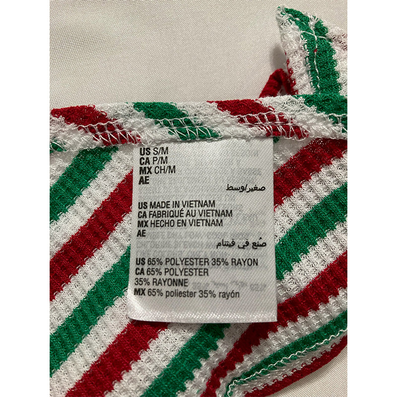 Matching Pet Thermal Waffle Holiday Stripe Bandana Multicolor S/M