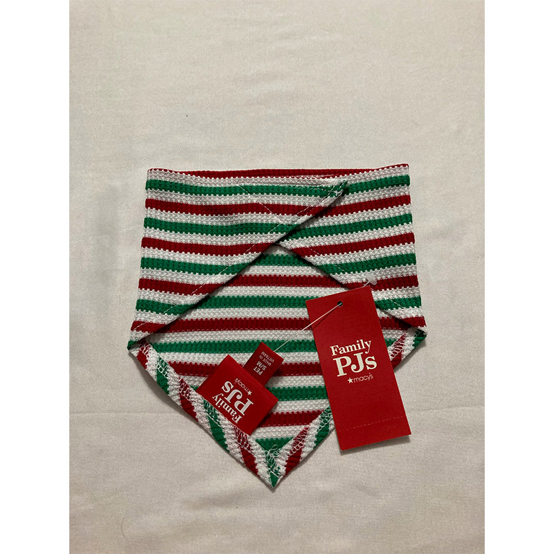 Matching Pet Thermal Waffle Holiday Stripe Bandana Multicolor S/M