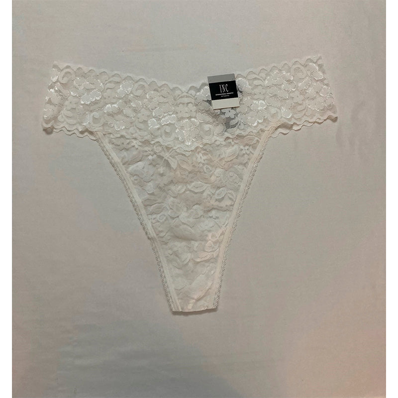 INC Lace-Trim Thong Underwear White XL