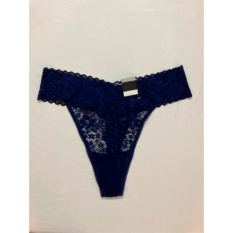 INC Plus Size Lace Thong Underwear Lingerie Navy Sea L